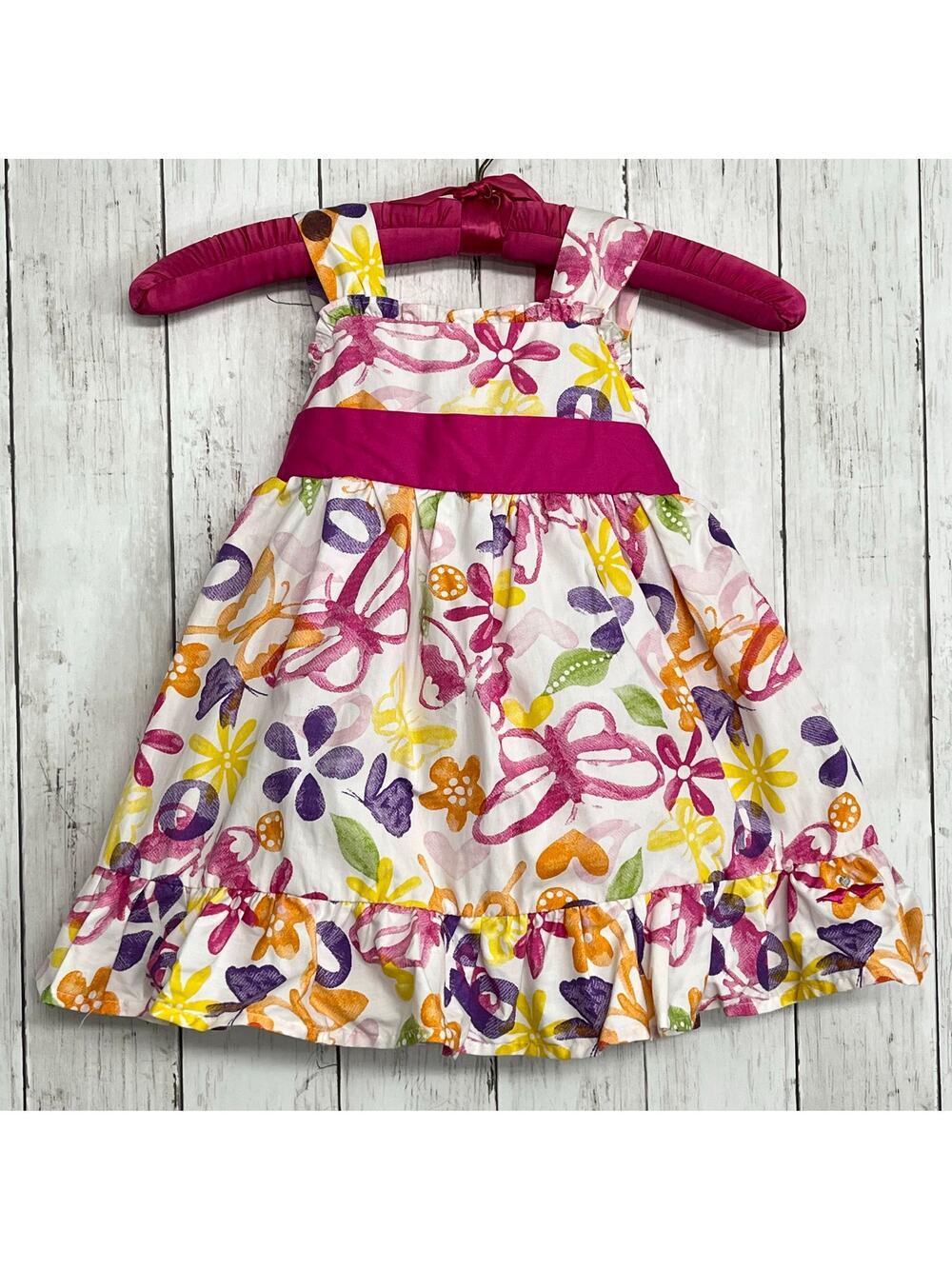 Lilybird Floral Butterfly Lined Sleeveless Bow Button 2-Piece Dress Bottom Set